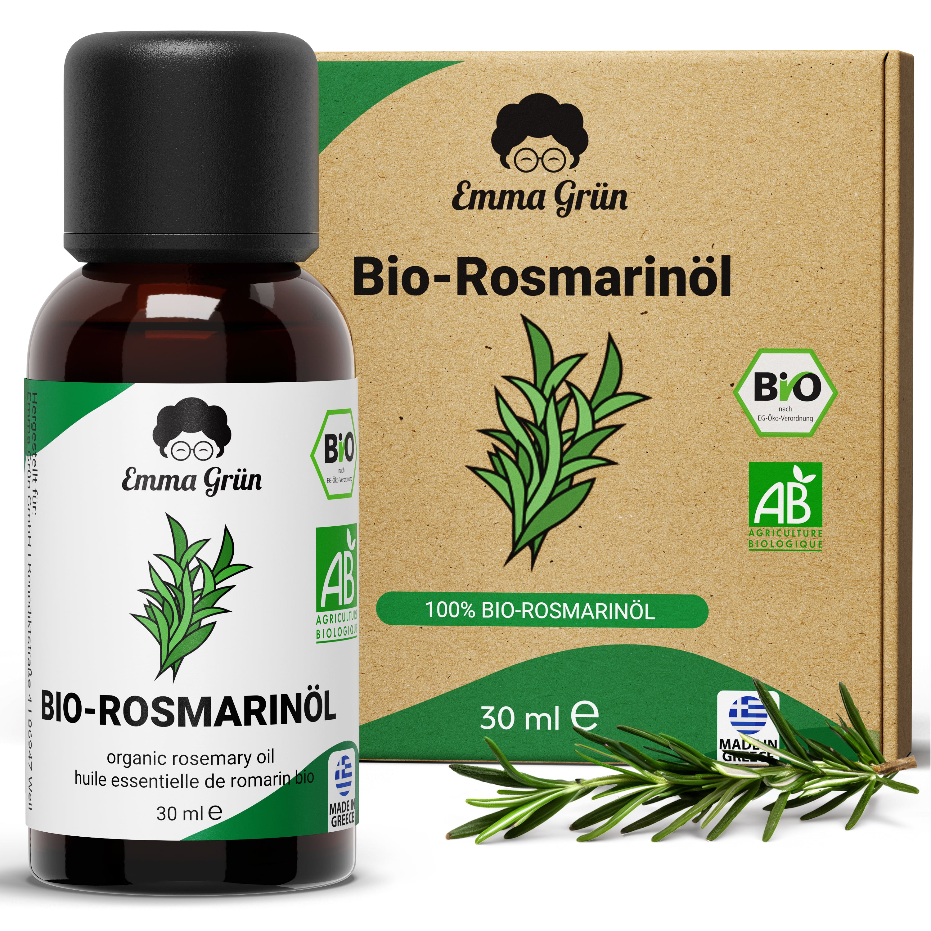Huile de romarin bio 30 ml, huile essentielle, naturelle &amp; fortement dosée, qualité bio 