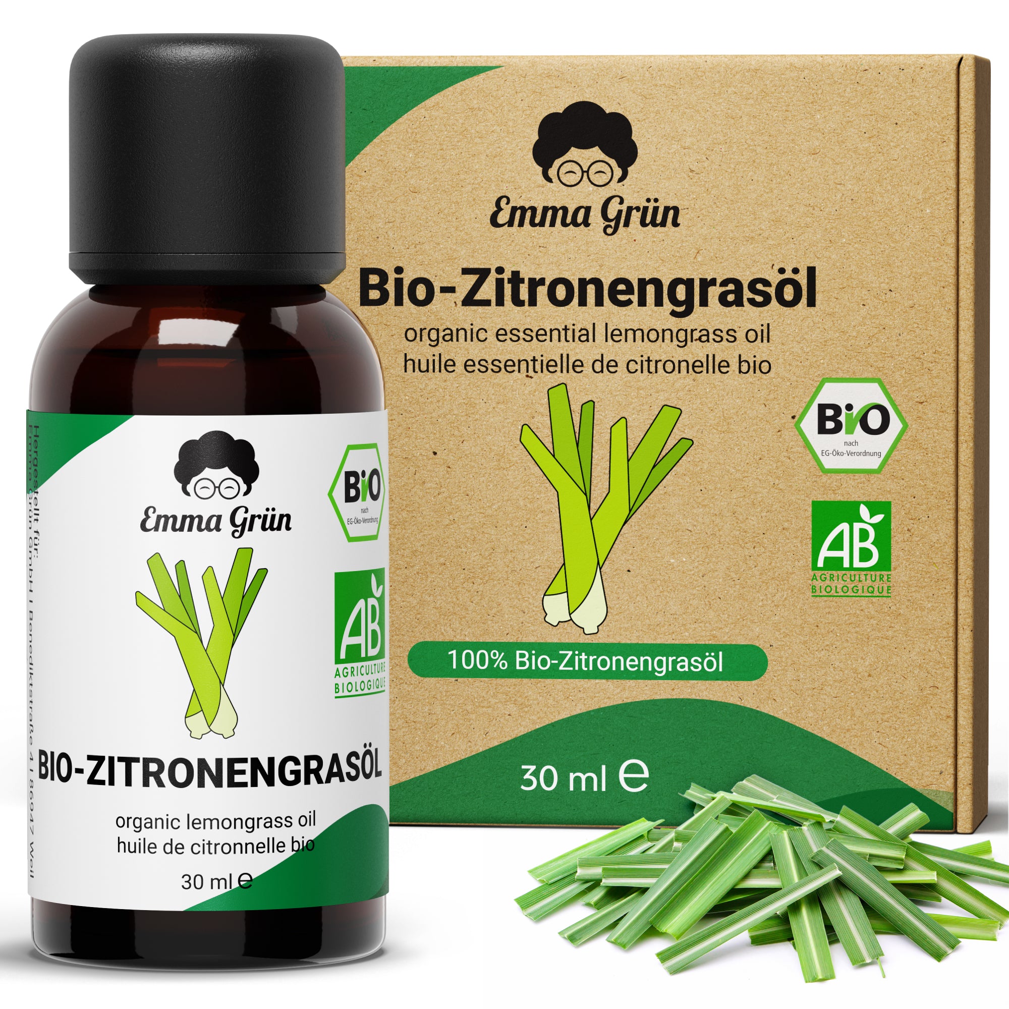 Organic lemongrass oil 30 ml, essential oil, pure &amp; high dosage, organic quality