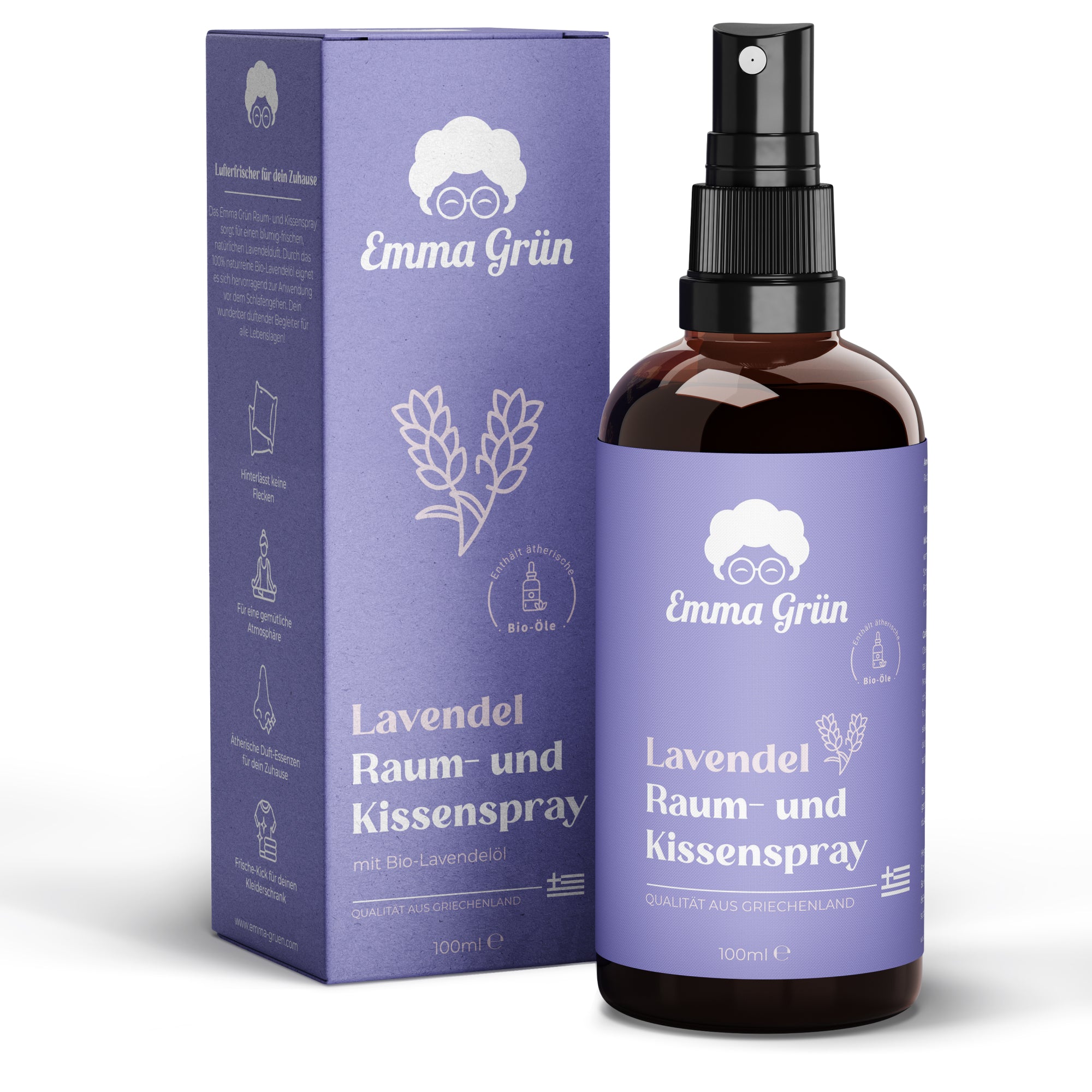 Lavendel Raum- & Kissenspray 100 ml, natürlicher Duft mit Bio Lavendelöl